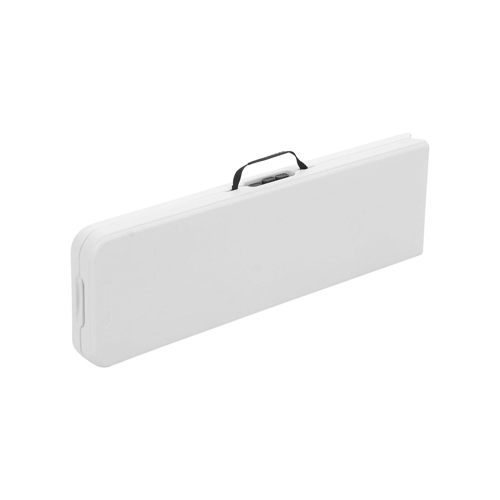 Velmora™ 6' Centerfold Bench, Steel Frame, Indoor Outdoor, Includes Carry Handle, White