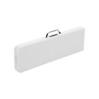 Velmora™ 6' Centerfold Bench, Steel Frame, Indoor Outdoor, Includes Carry Handle, White
