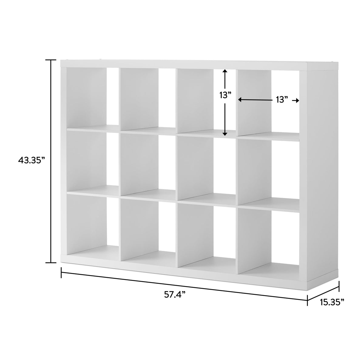Velmora™ (4 pack) 12 Cube Storage Organizer, White Texture