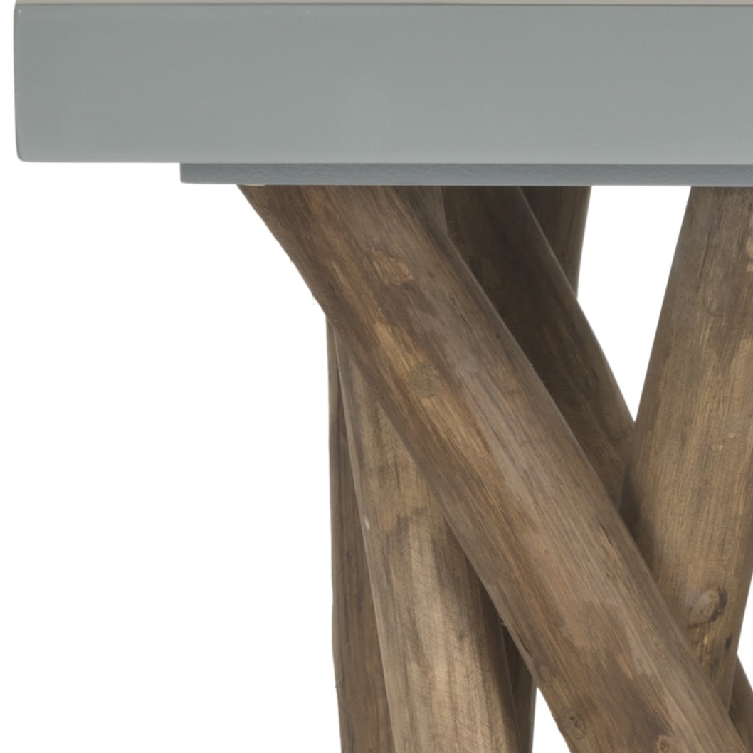 Velmora™ Hartwick Rustic Glam Branched Square Side Table, Grey/Natural