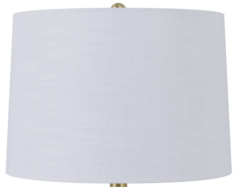 Velmora™ 20 in Table Lamp, Black Ball Base with White Shade
