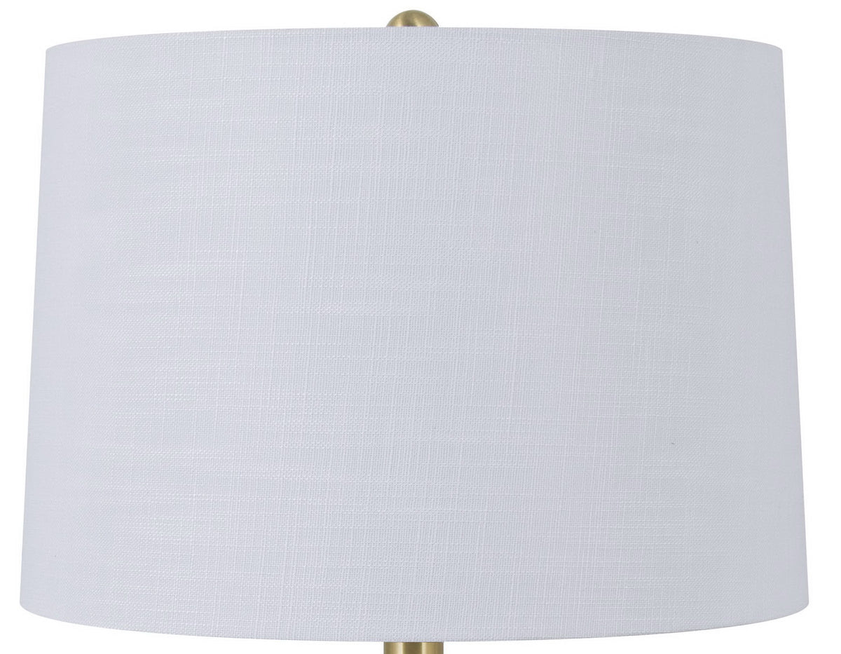 Velmora™ 20 in Table Lamp, Black Ball Base with White Shade