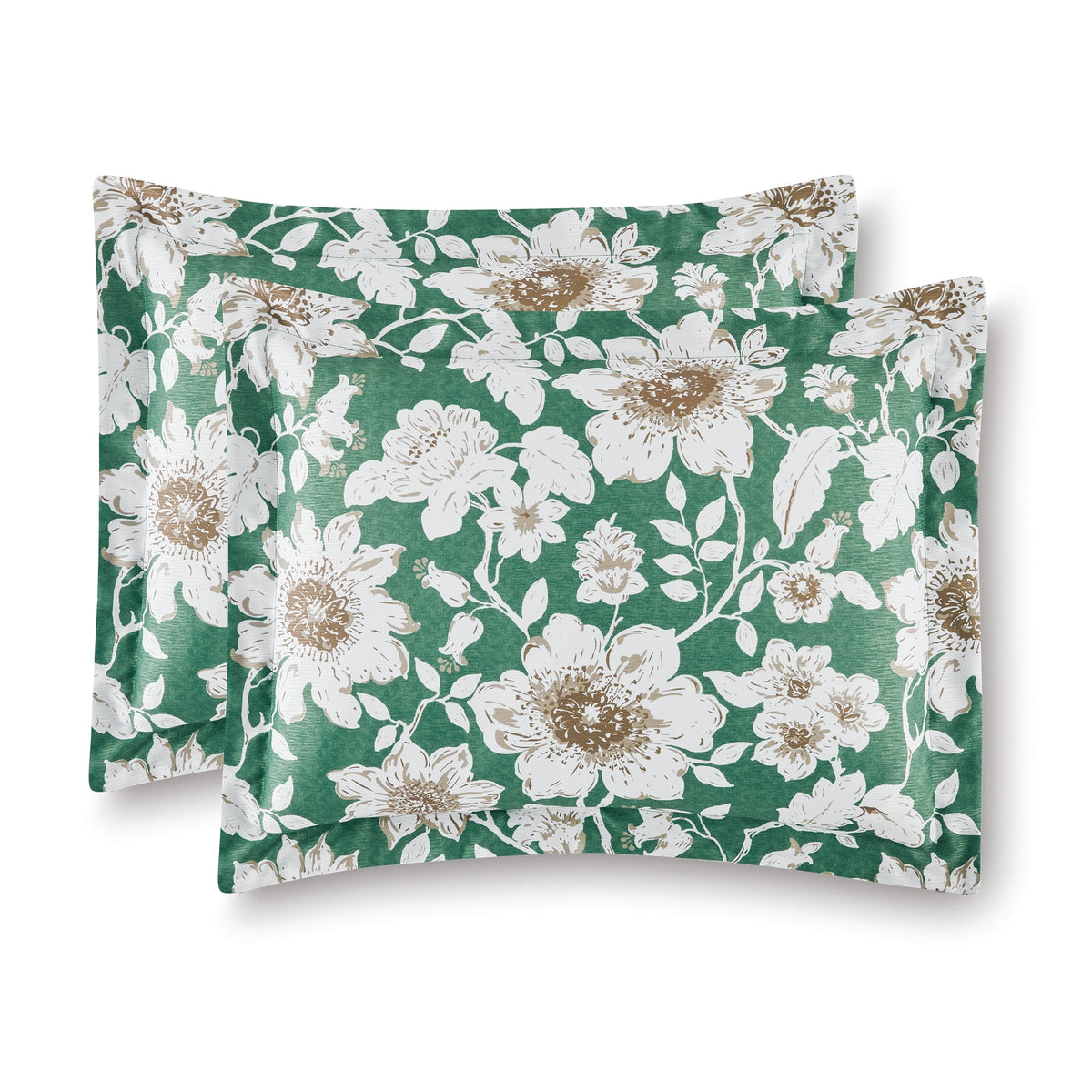 Velmora™ Reversible Bed-in-a-Bag Bedding Set, 11 Pieces, Queen, Green Floral