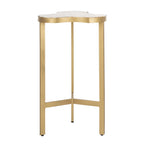 Velmora™ Suki Agate Modern Glam Tripod Accent Table, White/Gold