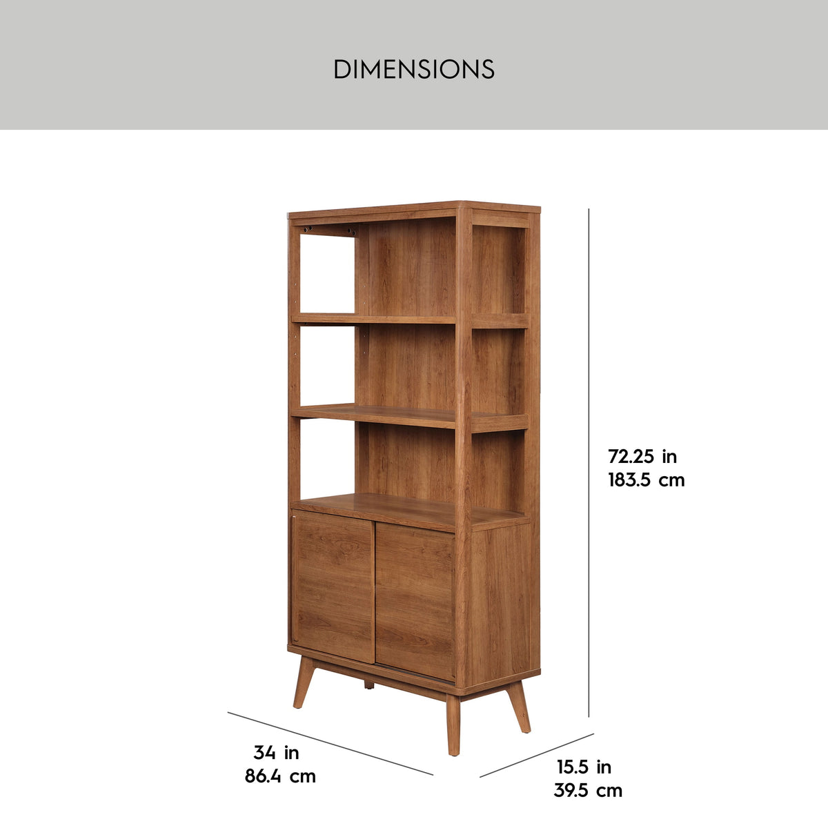 Velmora™ Greyson Bookcase, Acorn Finish