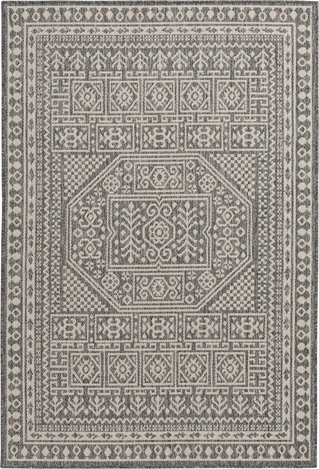 Velmora™ 8 ft 5 in x 13 ft Grey Medallion Outdoor Area Rug