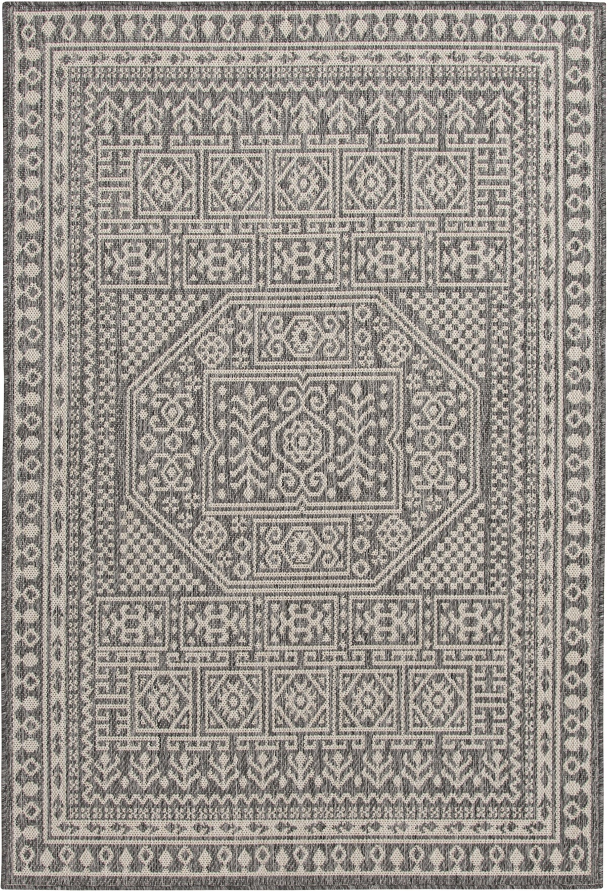 Velmora™ 8 ft 5 in x 13 ft Grey Medallion Outdoor Area Rug
