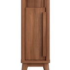 Velmora™ Greyson Slim Bathroom Storage Cabinet with Toilet Paper Holder, Walnut Finish