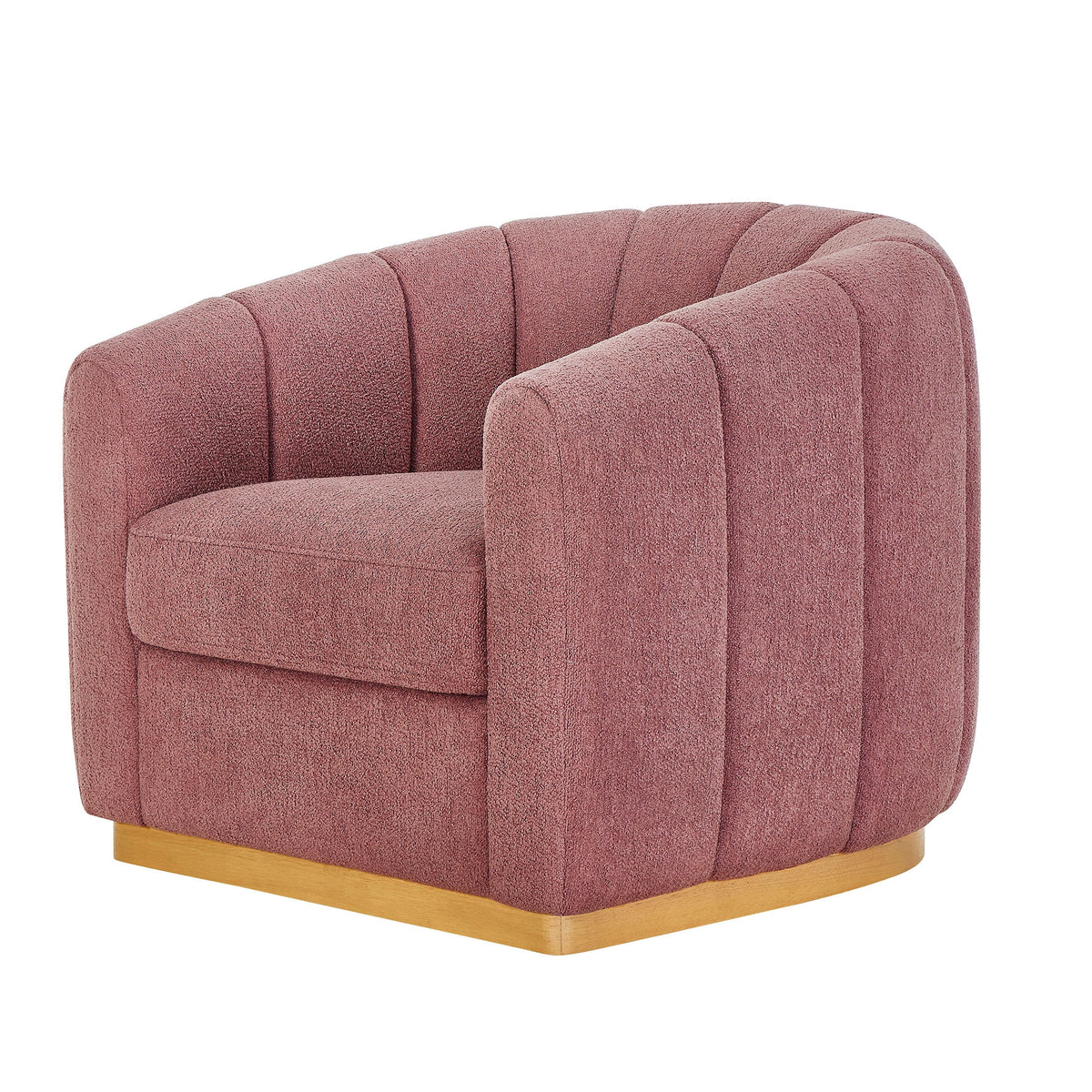 Velmora™ Lillian Accent Swivel Chair, Rose Boucle
