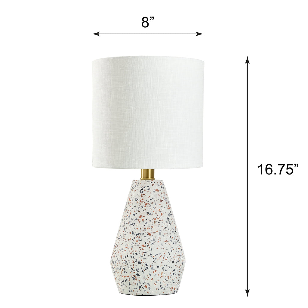 Velmora™ Terrazzo Table Lamp with White Drum Shade, 16.75 in