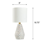 Velmora™ Terrazzo Table Lamp with White Drum Shade, 16.75 in
