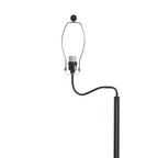 Velmora™ Glass End Table Floor Lamp with White Shade, Matte Black, 17"L x 17"W x 54"H