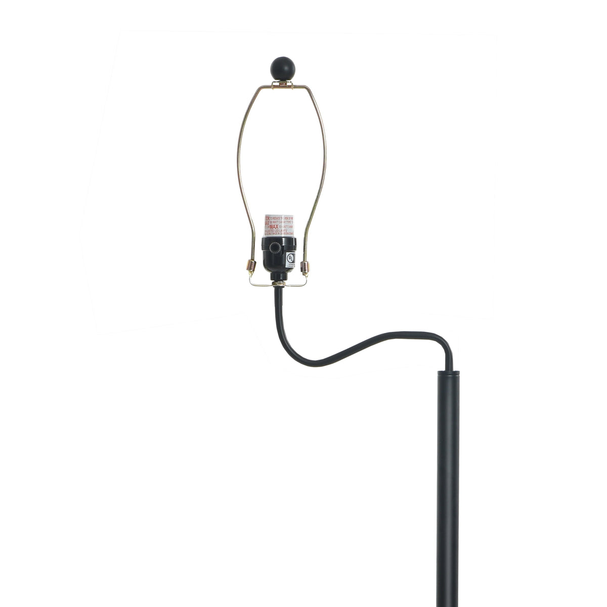 Velmora™ Glass End Table Floor Lamp with White Shade, Matte Black, 17"L x 17"W x 54"H
