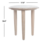 Velmora™ Rehnuma Bohemian Carved Side Table, White Wash