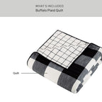Velmora™ Buffalo Plaid Cotton Quilt, King, Black & White Bedding