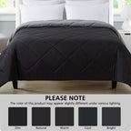 Velmora™ Full/Queen Comforter, All-Season Reversible Microfiber, Black