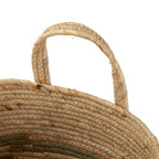 Velmora™ Natural Maize Colored Stripe Basket, Green, Large