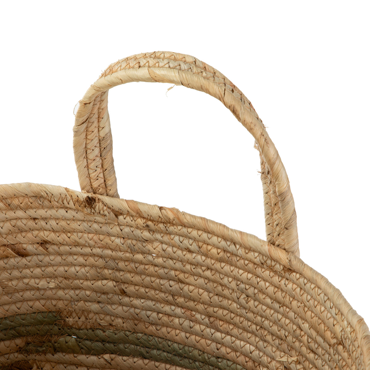 Velmora™ Natural Maize Colored Stripe Basket, Green, Large