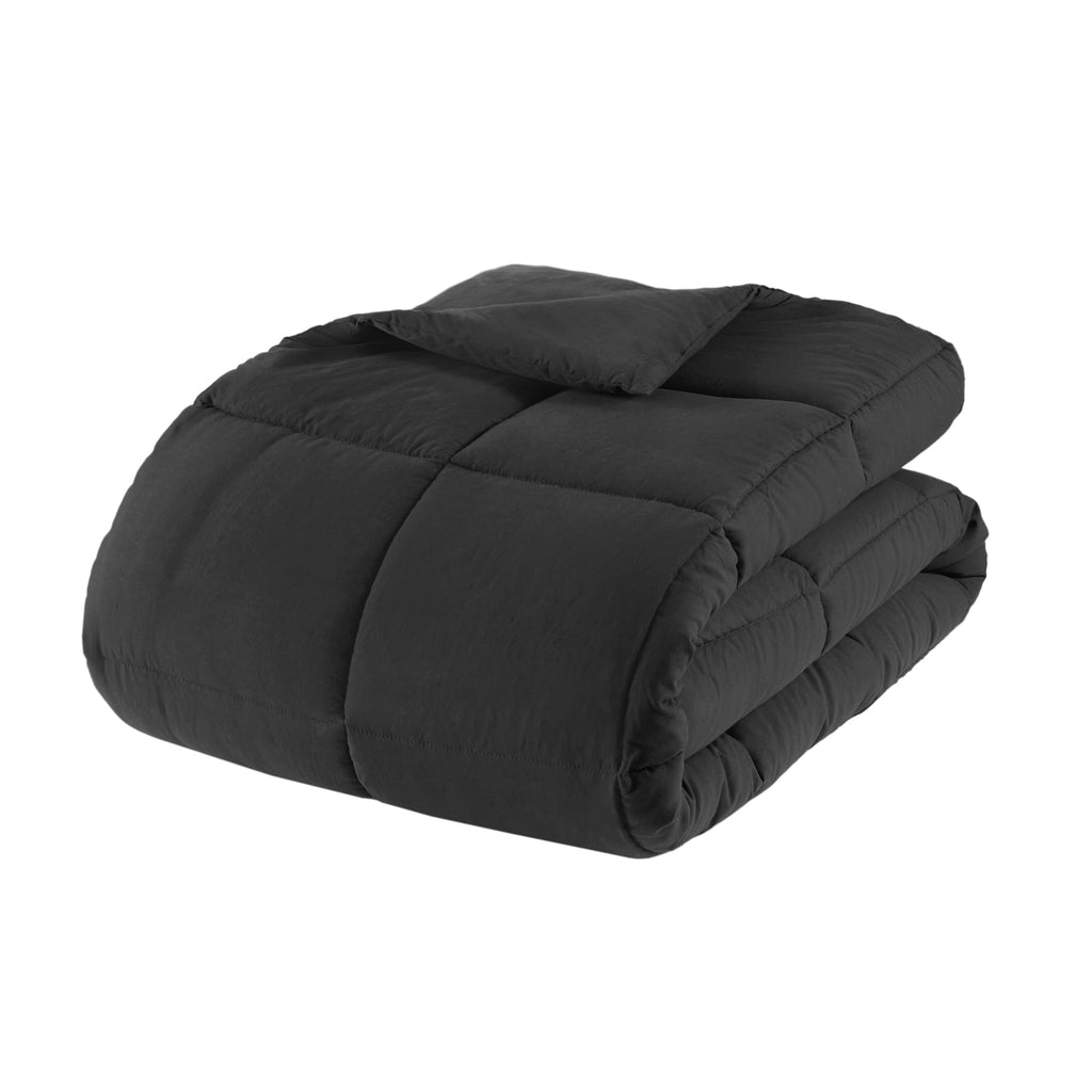 Velmora™ Down Alternative Reversible 5-Piece Bed-in-a-Bag Comforter Set, Black, Twin/Twin-XL