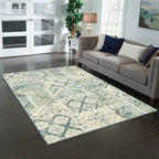 Velmora™ Patchwork Loop Print Blue Green Indoor Area Rug, 5' x 7'