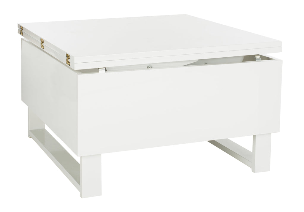 Velmora™ Vanna Lift-Top Solid Glam Coffee Table, White