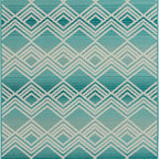 Velmora™ Aqua Geometric Outdoor Rug, 6 ft 6 in x 9 ft 6 in