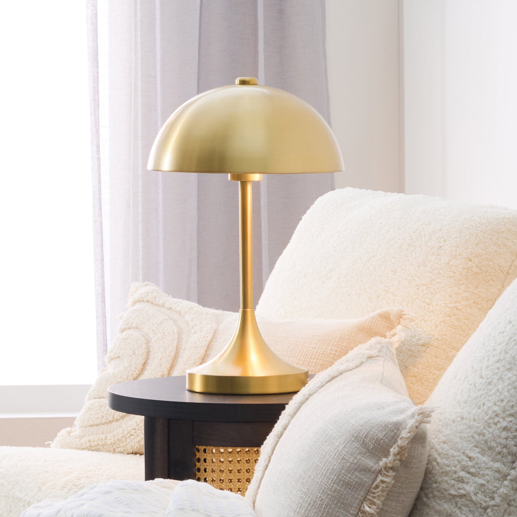 Velmora™ Modern Dome 18 in Touch On/Off Table Lamp, Brass