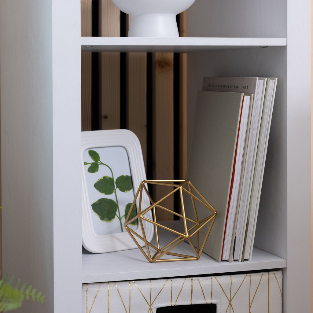 Velmora™ 5 Cube Vertical Storage Organizer, White Texture
