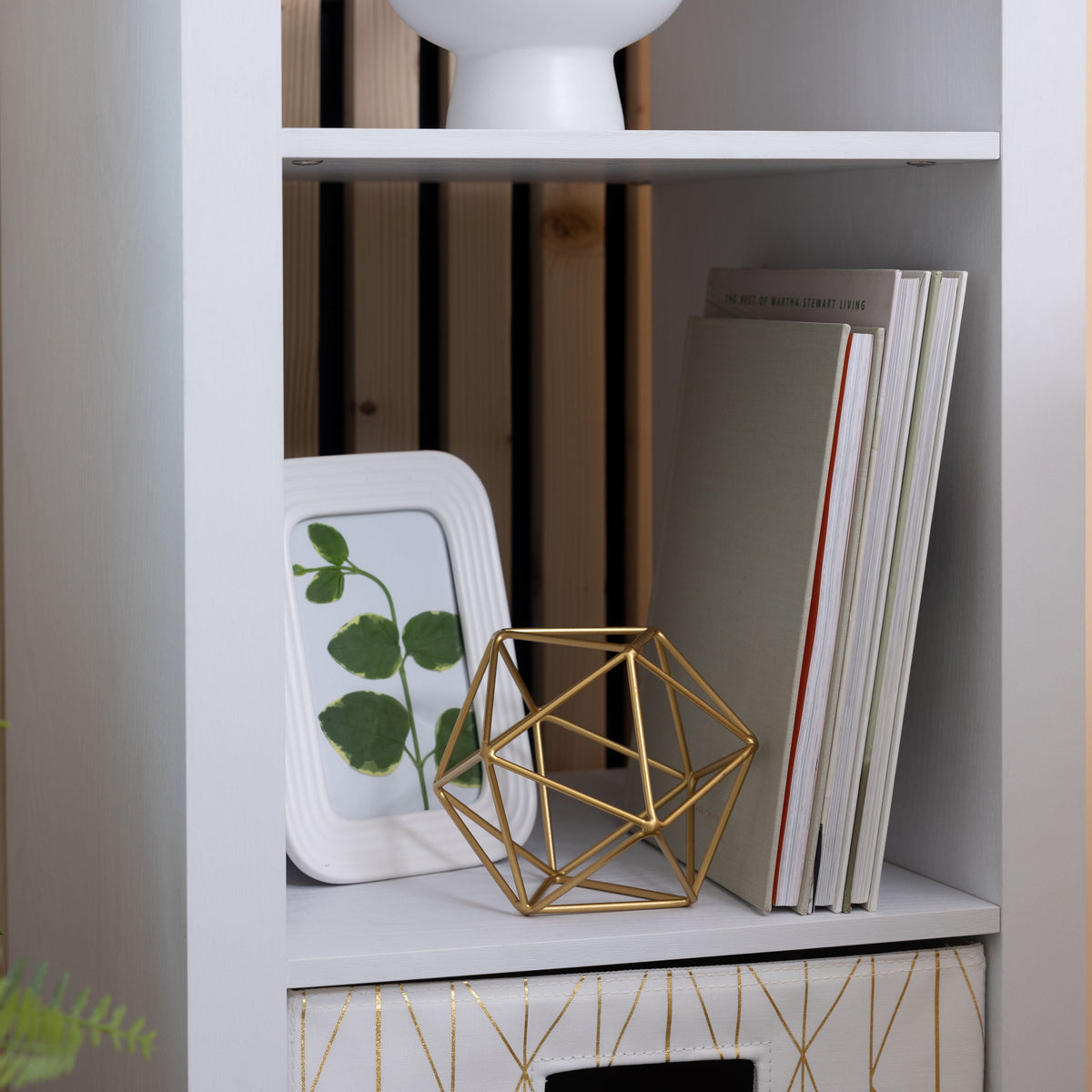 Velmora™ 5 Cube Vertical Storage Organizer, White Texture
