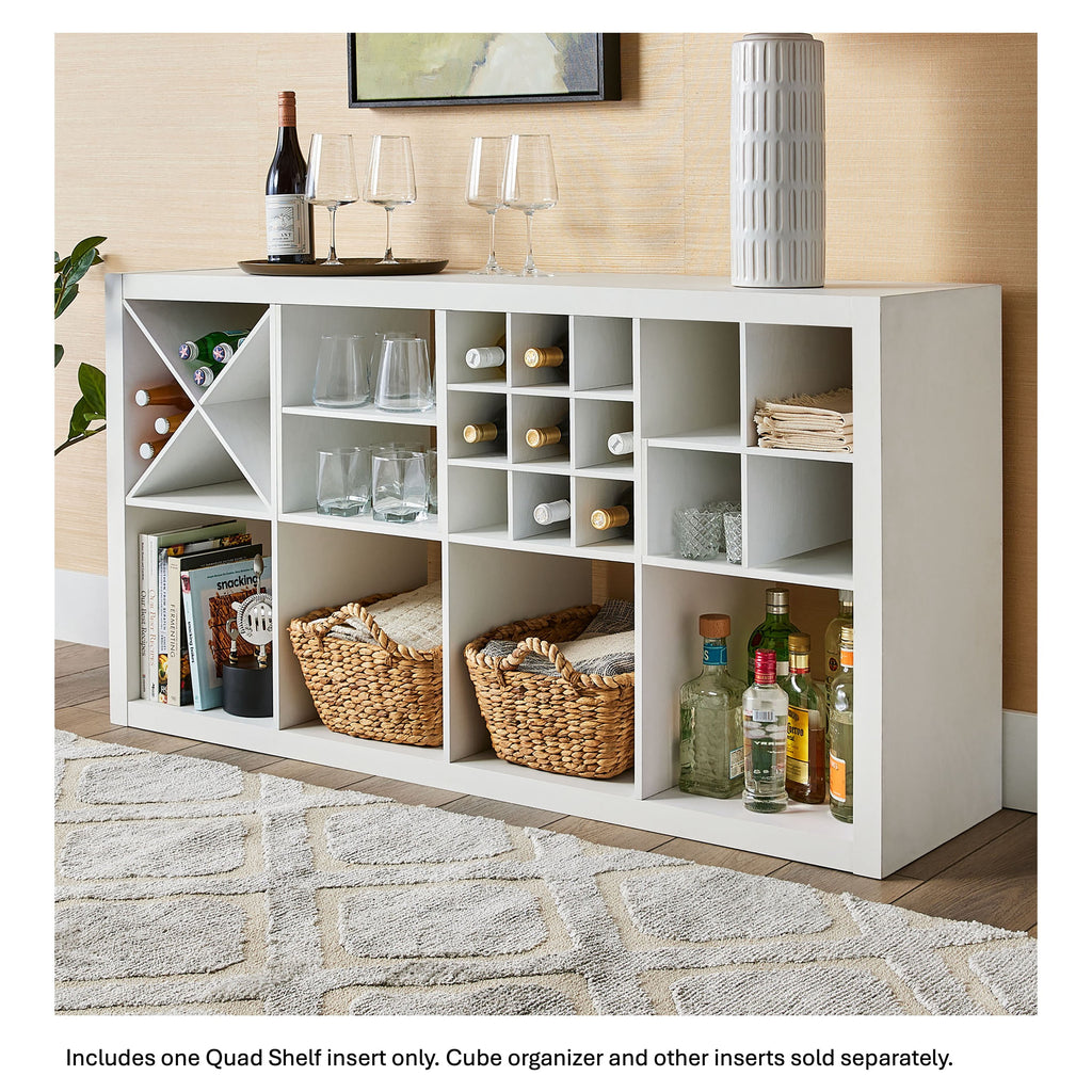Velmora™ (4 pack) Quad Shelf Insert for Cube Organizers, White Texture