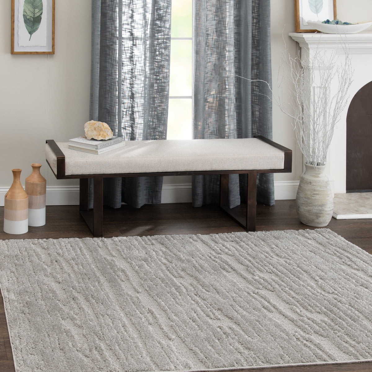 Velmora™ 5 ft x 7 ft High-Low Gray Indoor Area Rug