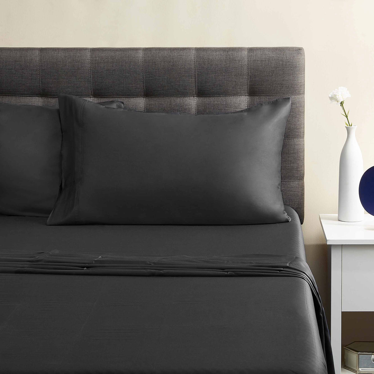 Velmora™ 300 Thread Count 100% Cotton Wrinkle Resistant Sheet Set, Full Soot Grey