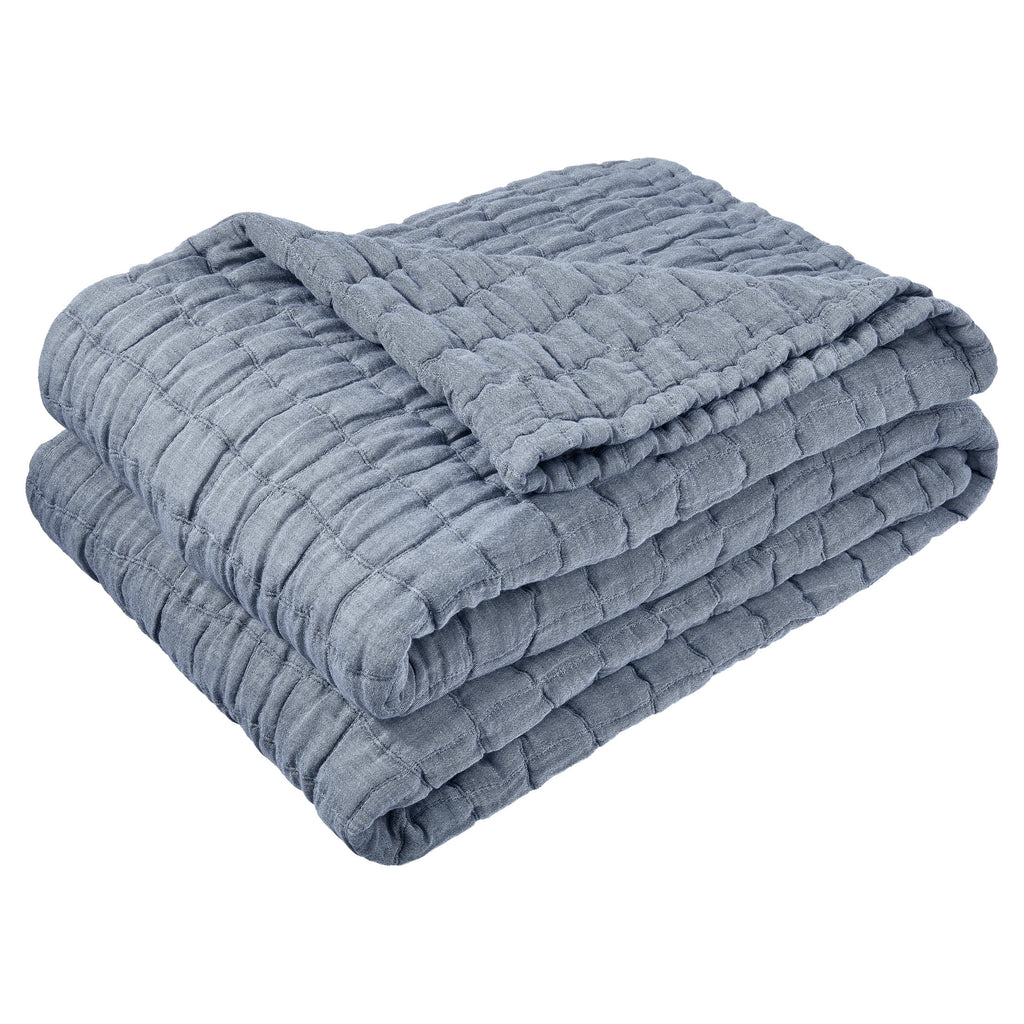 Velmora™ Check Matelasse Quilt, Washed Indigo, Full/Queen