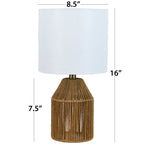 Velmora™ Natural Rope Table Lamp with White Shade, 16 in H