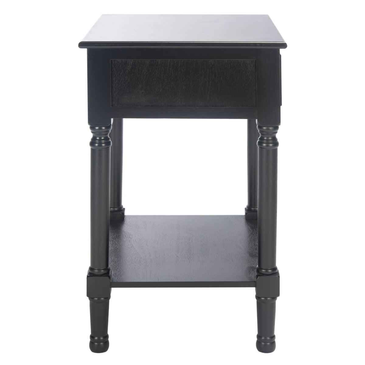 Velmora™ Haines Solid Rustic 1 Drawer Accent Table, Black