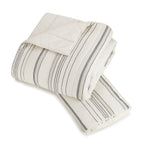 Velmora™ Ticking Stripe Cotton Quilt, Off-White, Full/Queen, All Ages