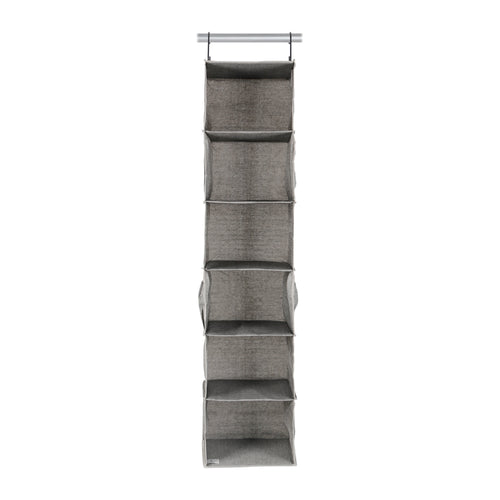 Velmora™ (4 pack) Gray Hanging Closet Organizer With 6 Shelves & Side Pockets