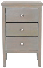 Velmora™ Deniz Classic End Table with 3 Storage Drawers, French Grey