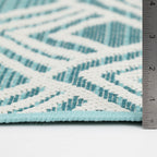 Velmora™ Aqua Geometric Outdoor Rug, 6 ft 6 in x 9 ft 6 in