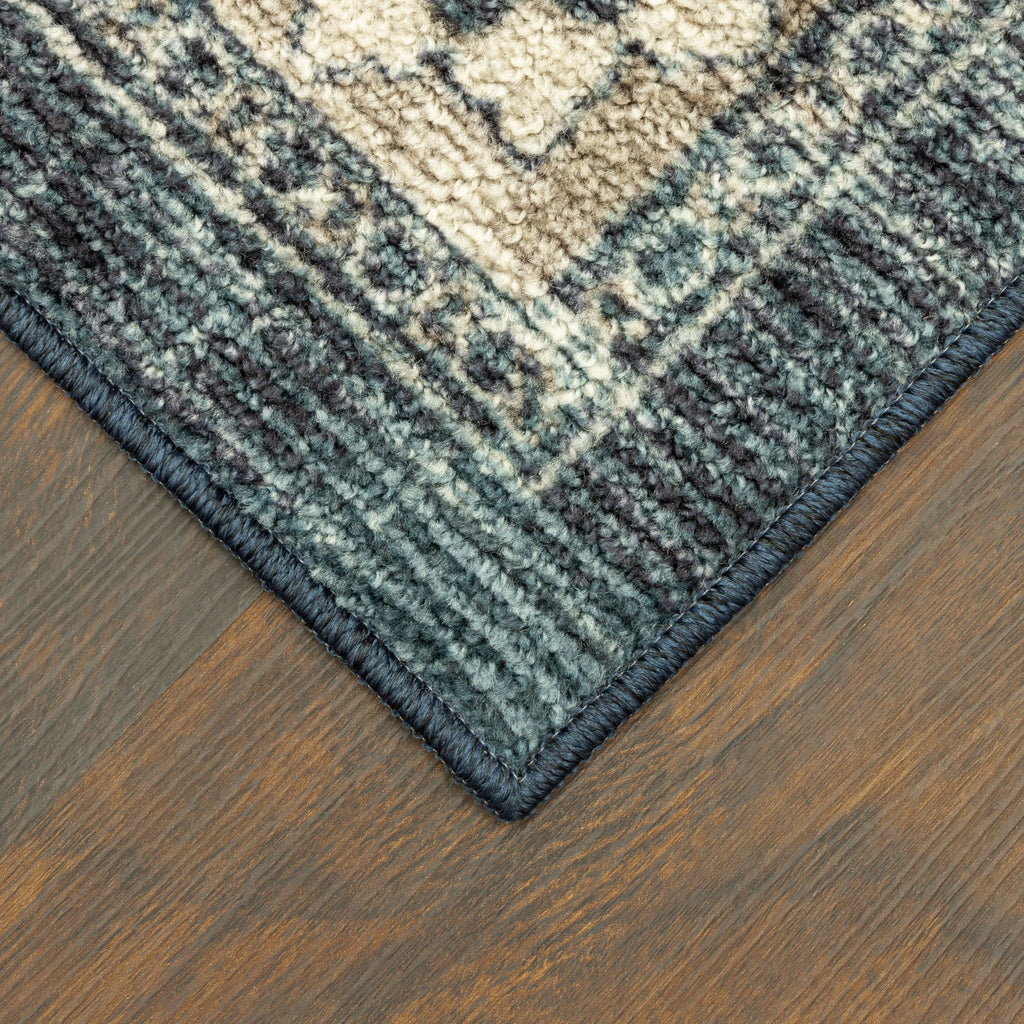 Velmora™ Distressed Vintage Persian Indoor Area Rug, Blue, 5 ft x 7 ft