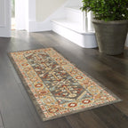 Velmora™ (2 pack) Persian Border Medallion Loop Print Rust Brown Indoor Runner Rug, 1'8"x5'