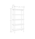 Velmora™ Springwood 5 Shelf Bookcase with Solid Wood Frame, Light Honey Finish