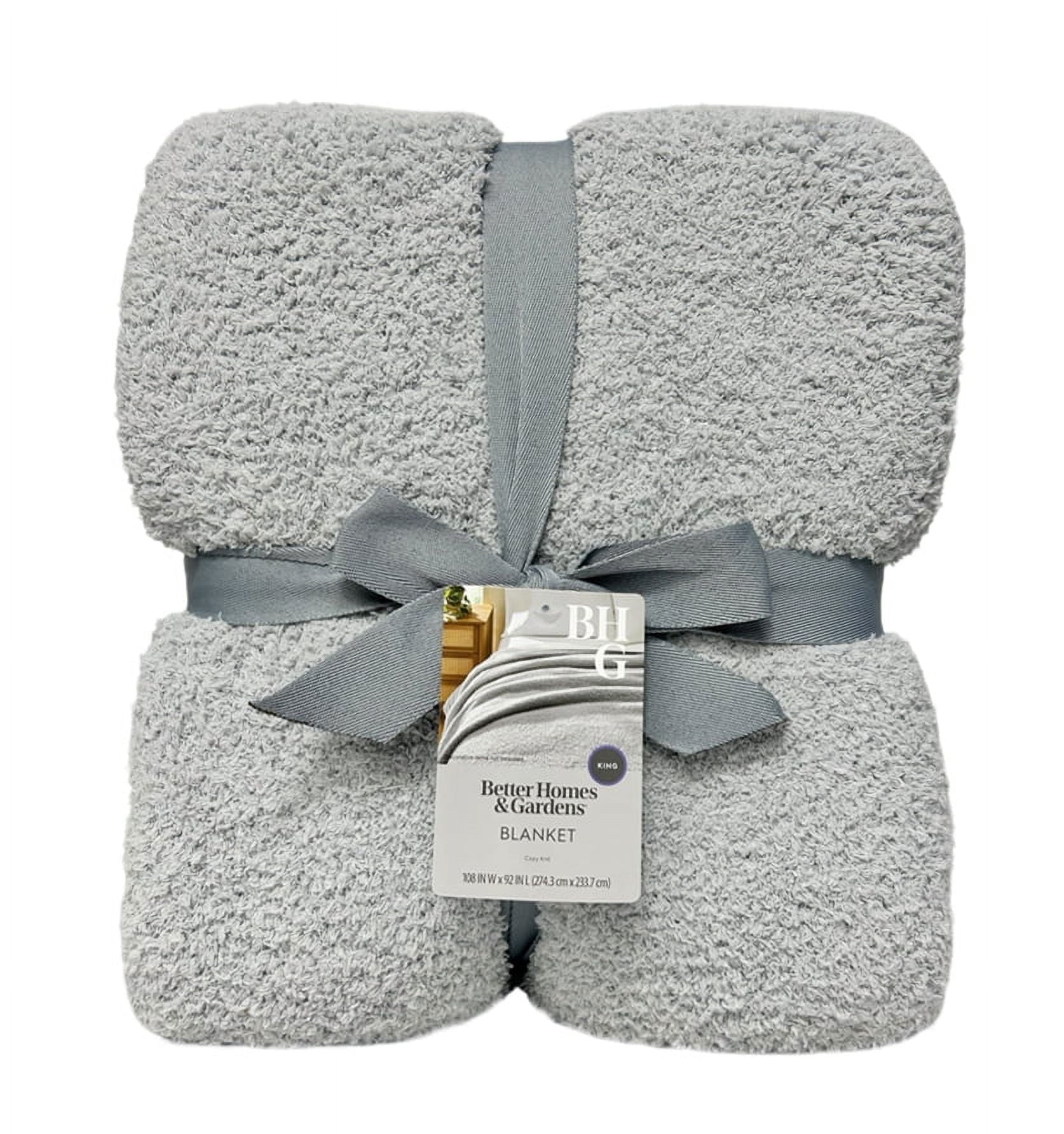 Velmora™ (2 pack) Cozy Knit Blanket, Light Grey, King