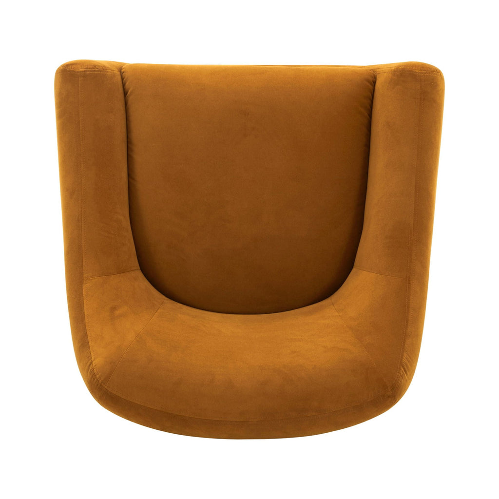 Velmora™ Emerson Curvy Accent Chair, Ochre Velvet
