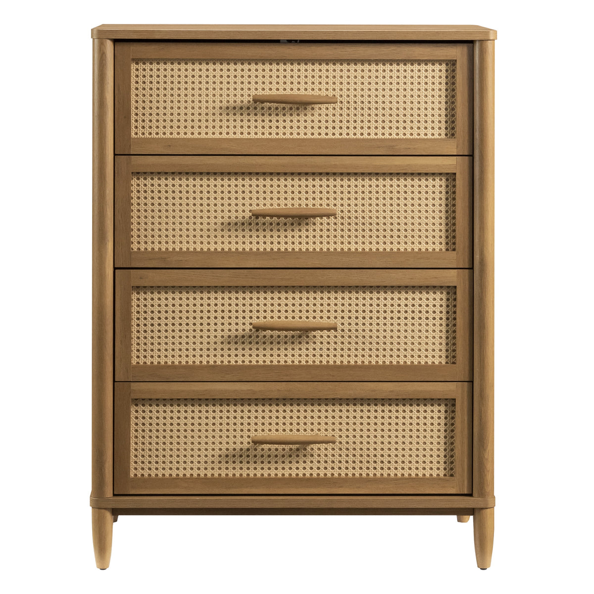 Velmora™ Springwood 4-Drawer Dresser with Caning Look, Light Honey