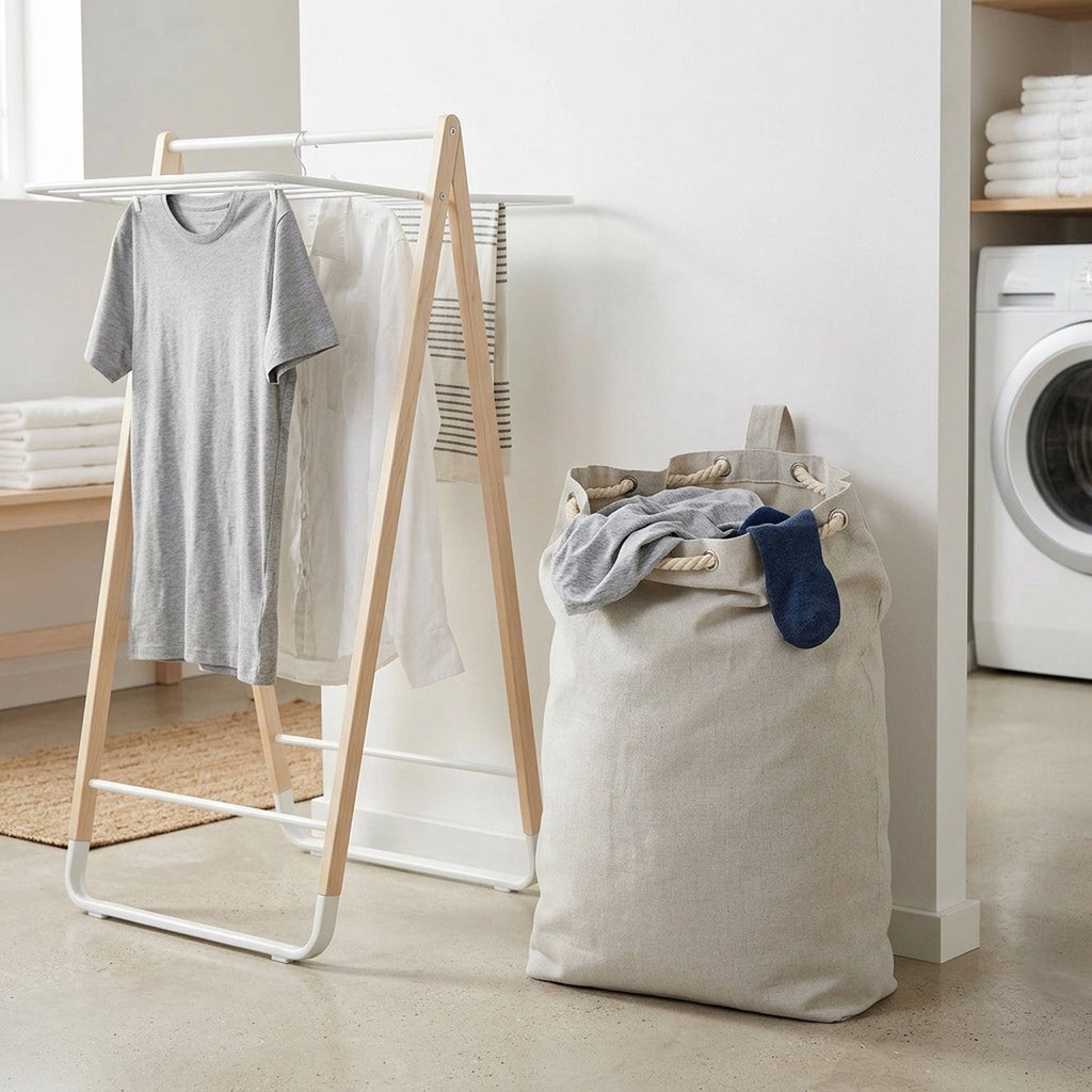Velmora™ (2 pack) Polyester and Cotton Canvas Laundry Bag, Gray, 15 in W x 7 in D x 24.5 in H