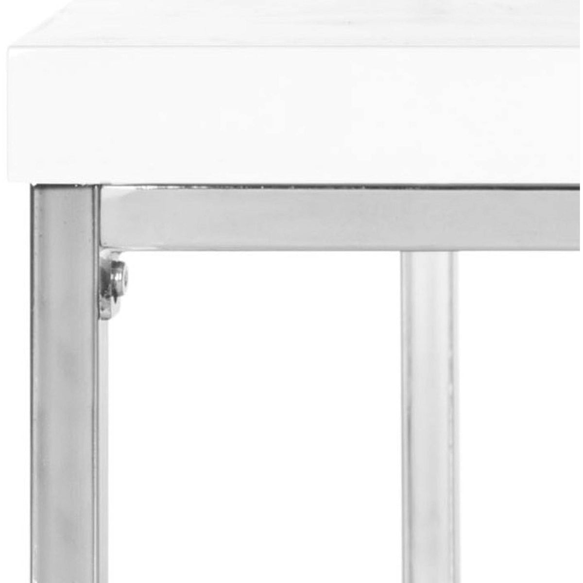Velmora™ Malone Modern Glam Chrome High Gloss Coffee Table, White/Chrome