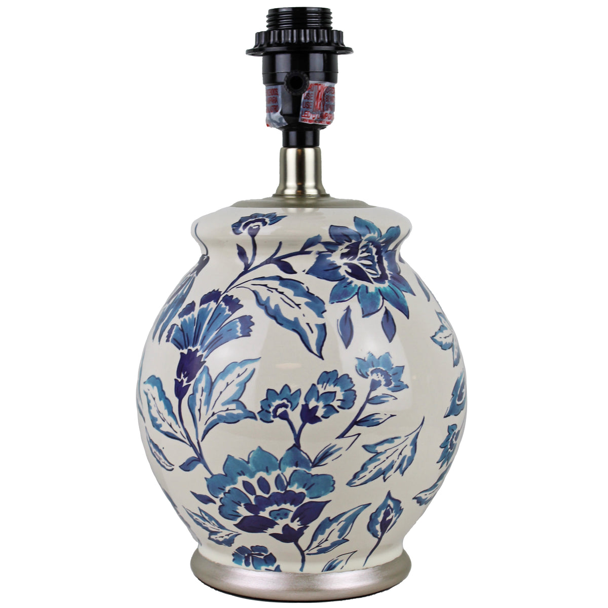 Velmora™ Floral Ceramic Lamp with Shade, 17"