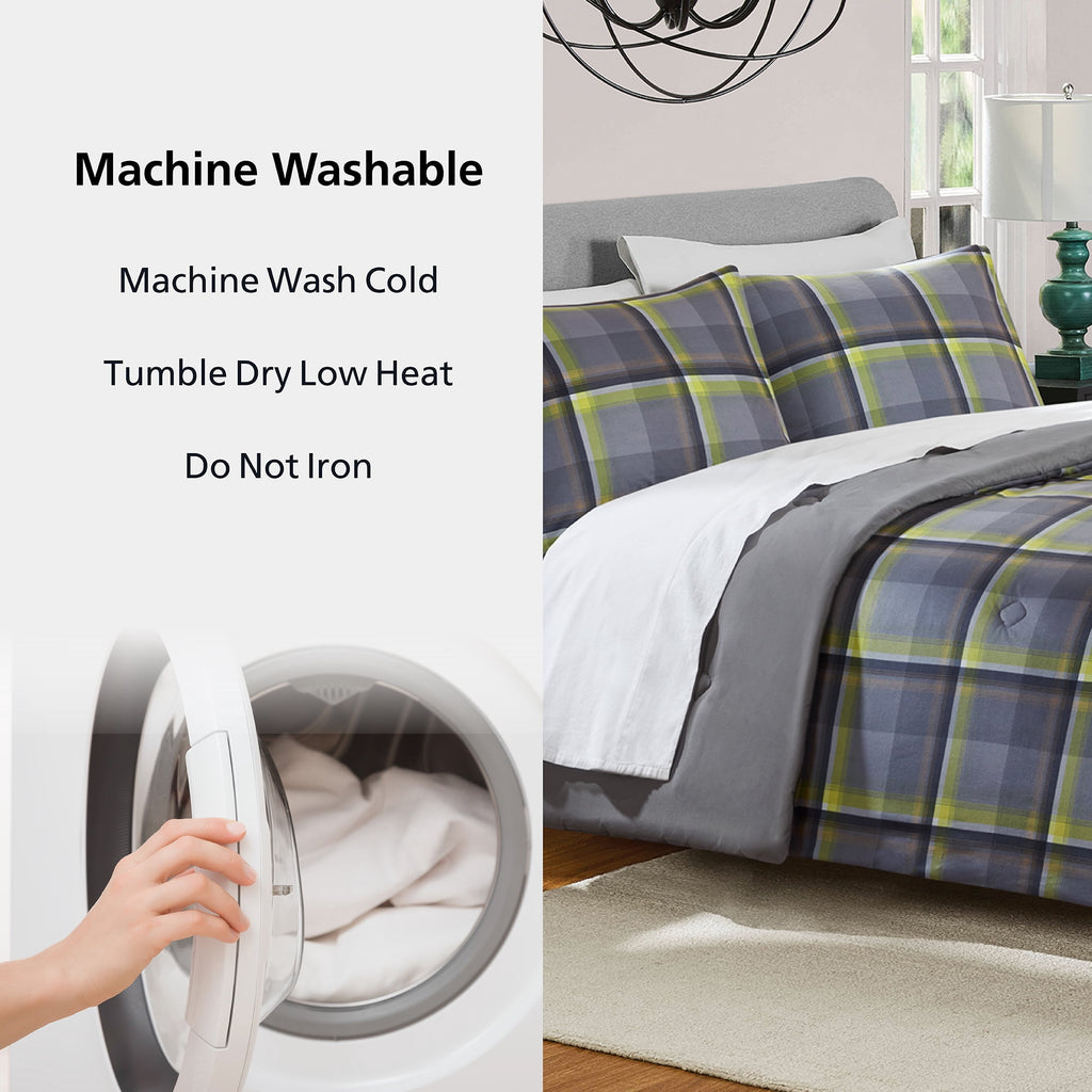 Velmora™ Western Plaid 3-Piece Green Comforter Set, Full/Queen