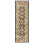 Velmora™ (2 pack) Persian Border Medallion Loop Print Rust Brown Indoor Runner Rug, 1'8"x5'